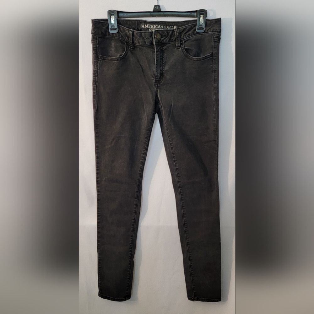 American Eagle Outfitters Black Super Stretch Jeggings 12 Extra Long